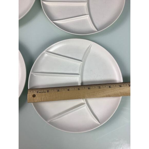 Vintage Divided Fondue or Raclette plates Japan 1970s set of 4 - Picture 3 of 11